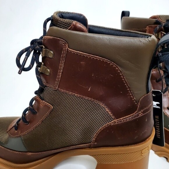 SOREL BREX™ HEEL LACE WATERPROOF LEATHER STANDOUT LUG SOLE CHUNKY BOOTIES - Picture 14 of 16